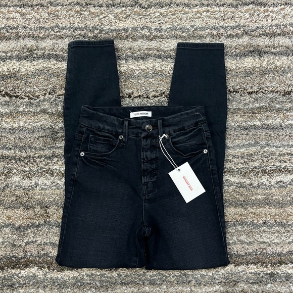 Good American Good Waist Crop Skinny Jeans Sz 00/24 NWT | Good American Skinny - Picture 1 of 11